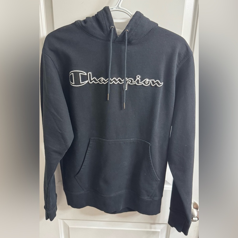 Champion Black Sweater with Ribbed Cuffs